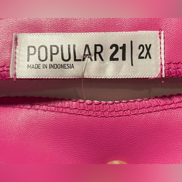 COPY - Popular 21 Faux Leather Pink Mini Skirt - Picture 5 of 6